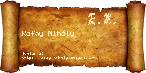 Rafay Mihály névjegykártya